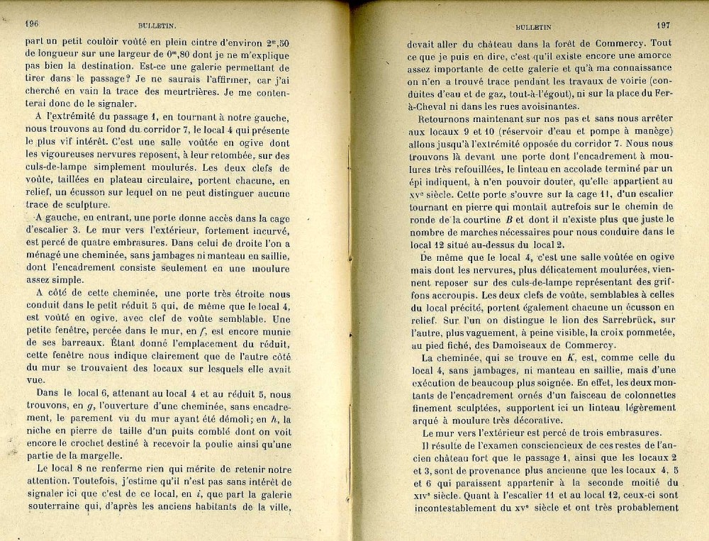 Texte sur l'histoire du château bas de Commercy, famille de Saarebrück, damoiseau de Commercy