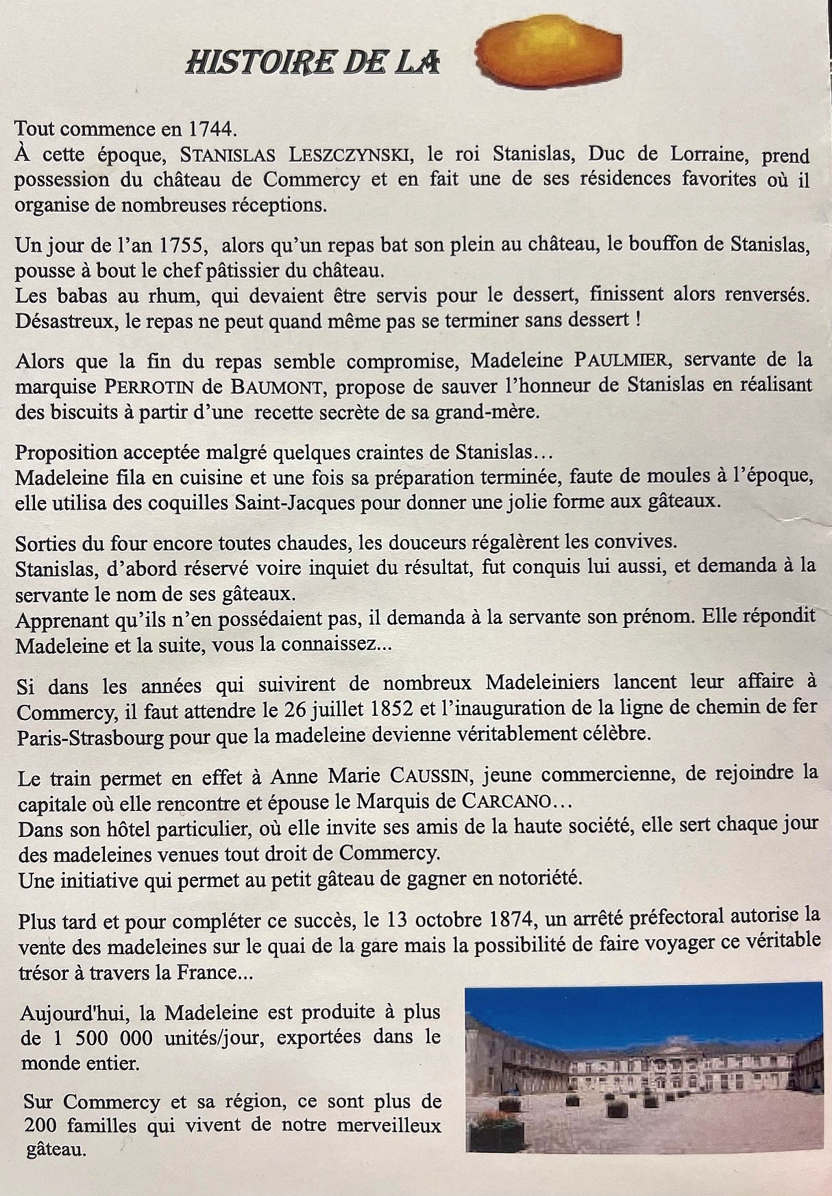 Histoire de la madeleine de Commercy 2024